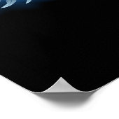 Poster Blue Glowing Angel Wings on black background (Coin)