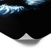 Poster Blue Glowing Angel Wings on black background (Coin)