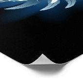 Poster Blue Glowing Angel Wings on black background (Coin)