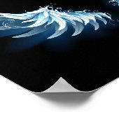 Poster Blue Glowing Angel Wings on black background (Coin)