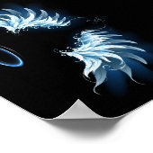 Poster Blue Glowing Angel Wings on black background (Coin)