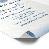 Poster Blue Gold Aquarelle Botanique Feuille Business (Coin)