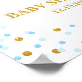 Poster Blue & Gold Baby Shower Welcome Sign Personalized (Coin)