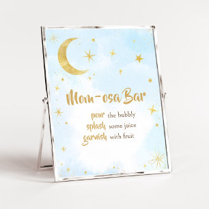 Poster Blue Gold sur le Baby shower Lune Maman Osa Bar