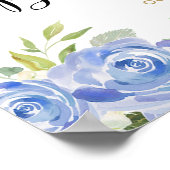 Poster Blue gold white pumpkin baby shower welcome sign (Coin)