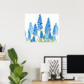 Poster blue grape hyacinth forest  (Bureau à domicile)