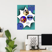 Poster Blue-Green Bowling 10e anniversaire Photo Collage (Bureau à domicile)