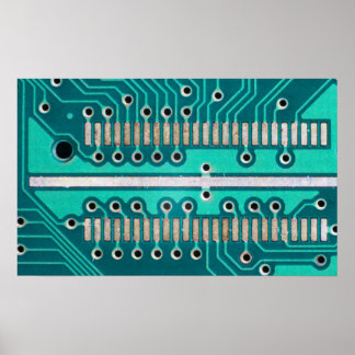 Poster Blue Green Circuit Board - Photographie électroniq