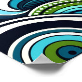Poster Blue Green Lovey Penguin Forêt extérieure Abstrait (Coin)