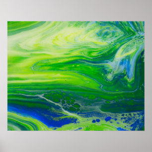 Poster Blue Green Seascape Acrylique pour l'art
