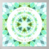 Poster Blue Green Vous êtes une étoile Baby Boy Nursery D (Devant)