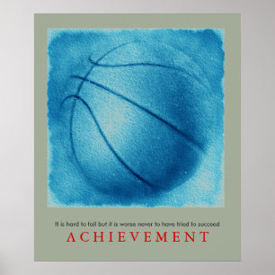 Poster Blue Grey Basketball Motivationnel unique