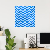 Poster Blue Grunge Zigzag (Bureau à domicile)