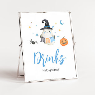Poster Blue Halloween Ghost Little Boo Boo Baby shower Bo
