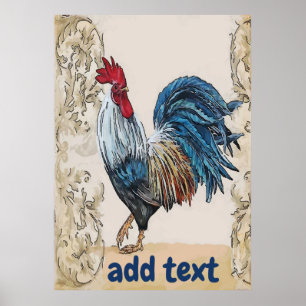 Poster Blue Hens, Modifier l'affiche de texte