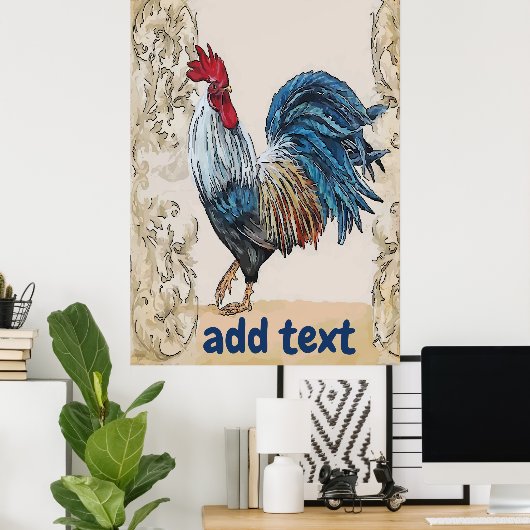 Poster Blue Hens, Modifier l'affiche de texte (Bureau à domicile)