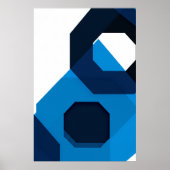 Poster Blue Hexagon Art (Devant)