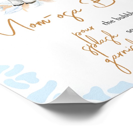 Poster Blue Holy Cow Baby shower Maman Osa Bar (Coin)