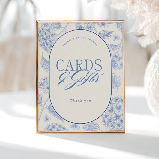 Poster Blue Hydrangea Bridal Shower Cards Gifts