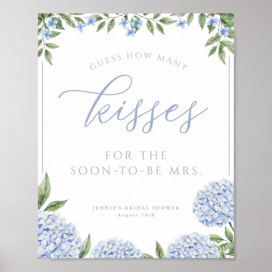Poster Blue Hydrangea Devine Combien De Baisers Jeu De Do (Devant)