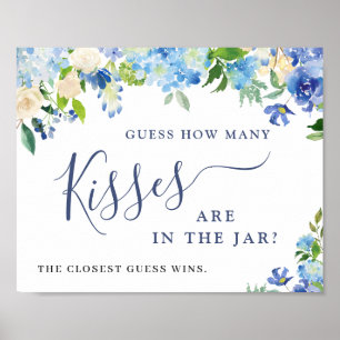 Poster Blue Hydrangea Devine Combien de Fêtes des mariées