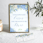 Poster Blue Hydrangea Devinez Combien De Baisers Jeu Sign