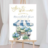 Poster Blue Hydrangea Elle est hors de la douche nuptiale
