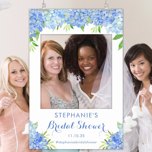 Poster Blue Hydrangea Fête des mariées photo Prop