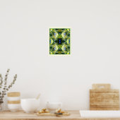 Poster Blue Hydrangea Fleurs Miroir Abstrait (Cuisine)