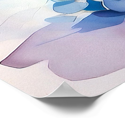 Poster Blue Hydrangea Floral Art (Coin)