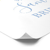 Poster Blue Hydrangea Floral Fête des mariées Welcome Pos (Coin)