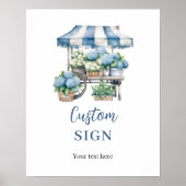 Poster Blue Hydrangea Flower's Shop Custom Party (Devant)