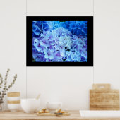 Poster BLUE Hydrangea Garden Flowers art prints (Cuisine)
