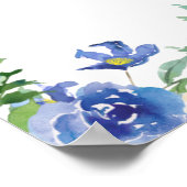 Poster Blue Hydrangea Greenery Chic Mariage Accueil (Coin)