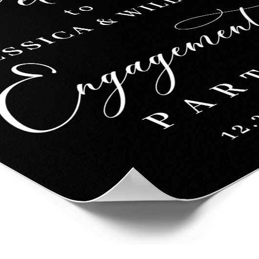 Poster Blue Hydrangea Lantern Black Boho ENGAGEMENT PARTI (Coin)