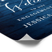 Poster Blue Hydrangea Lanterne Boho Boho ENGAGEMENT PARTI (Coin)