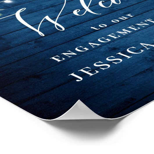 Poster Blue Hydrangea Lanterne Boho Boho ENGAGEMENT PARTI (Coin)