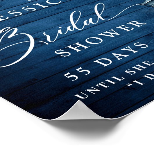 Poster Blue Hydrangea Lanterne Boho Fête des mariées (Coin)