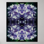 Poster Blue Hydrangea Petals Frame Ajouter Votre Photo (Devant)