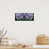Poster Blue Hydrangea Petals Miroir Abstrait (Cuisine)