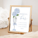 Poster Blue Hydrangea, Silver Mimosa Bar Douche<br><div class="desc">Modifiez les directions et personnalisez à l'aide du formulaire modèle.</div>