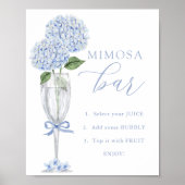 Poster Blue Hydrangea, Silver Mimosa Bar Douche (Devant)