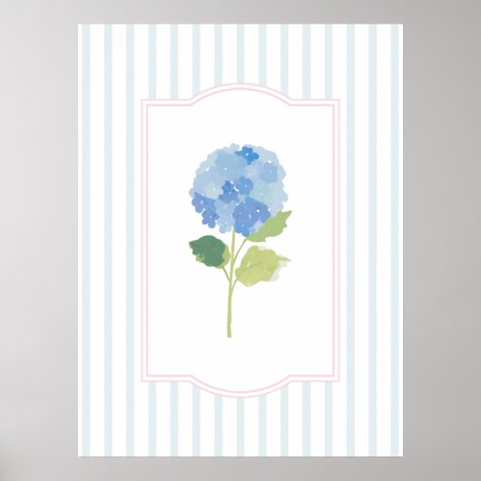 Poster Blue Hydrangea Wall Art Imprimer (Devant)