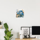 Poster Blue Hydrangea Watercolor Art Imprimer (Bureau à domicile)