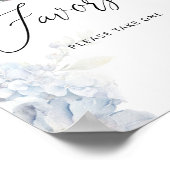 Poster Blue Hydrangeas baby shower Faveurs (Coin)