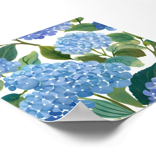 Poster Blue Hydrangeas | Beau Floral Bush (Coin)