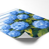 Poster Blue Hydrangeas Bushes peinture florale (Coin)