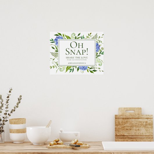 Poster Blue Hydrangeas Oh Snap (Cuisine)