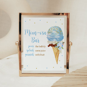 Poster Blue Ice Cream Baby shower Maman Osa Bar