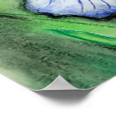 Poster Blue Iris Flower Original Art Drawing Floral  (Coin)